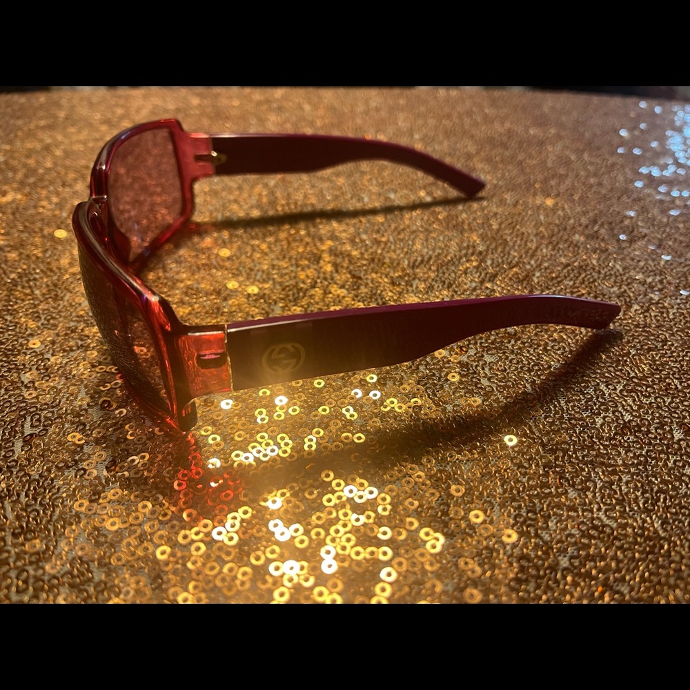 Vintage Gucci Hard To Find Pink Rectangular Sungl… - image 2